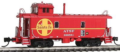 Intermountain Railway 6094 N Scale Santa Fe Rebuilt Steel Cupola Caboose - Ready to Run -- Santa Fe (CE-1 w/Sealed Cupola Windows, red, yellow, Large Logo)