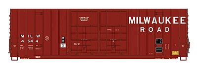 Intermountain Railway 6133002 N Scale Gunderson 50' Hi-Cube Double-Plug Door Boxcar - Ready to Run - Value Line -- Milwaukee Road (1970s; Boxcar Red, Medium Lettering)