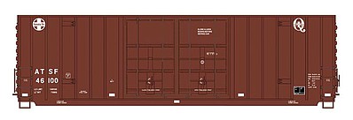Intermountain Railway 6133003 N Scale Gunderson 50' Hi-Cube Double-Plug Door Boxcar - Ready to Run - Value Line -- Santa Fe (1990s, Boxcar Red, Small Circle/Cross & Q Logos)