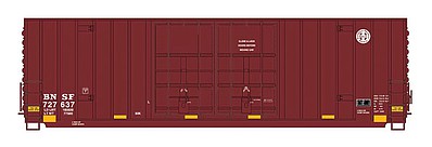 Intermountain Railway 6133008 N Scale Gunderson 50' Hi-Cube Double-Plug Door Boxcar - Ready to Run - Value Line -- Burlington Northern Santa Fe (Boxcar Red, yellow Conspicuity Marks, Small Lo