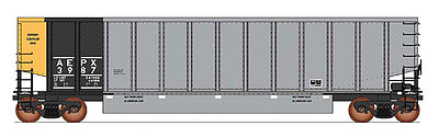 Intermountain Railway 6401006 N Scale 14-Panel Coalporter(R) Coal Gondola - Ready to Run - Value Line -- American Electric Power AEPX (aluminum, yellow, black)