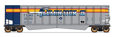Intermountain Railway 6402001 N Scale Trinity Aluminator(R) Coal Gondola - Ready to Run - Value Line -- Trinity (Demonstrator, aluminum, blue, yellow, red)