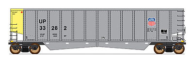 Intermountain Railway 6402007 N Scale Trinity Aluminator(R) Coal Gondola - Ready to Run - Value Line -- Union Pacific (aluminum, yellow, Small Shield)