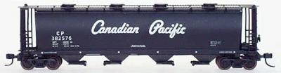 Intermountain Railway 65212 N Scale 59' 4-Bay Cylindrical Covered Hopper w/Round Hatches - Ready to Run -- Canadian Pacific (black, Script Lettering)