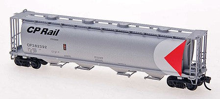 Intermountain Railway 65221 N Scale 59' 4-Bay Cylindrical Covered Hopper w/Round Hatches - Ready to Run -- Canadian Pacific (silver, red, white, black, Multimark Logo)