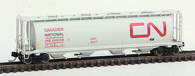 Intermountain Railway 65233 N Scale 59' 4-Bay Cylindrical Covered Hopper w/Round Hatches - Ready to Run -- Canadian National (light gray, Large Red Noodle Logo)
