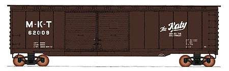 Intermountain Railway 65622 N Scale AAR 50' Standard Double-Door Boxcar - Ready to Run -- Missouri-Kansas-Texas (Boxcar Red, Katy Logo)