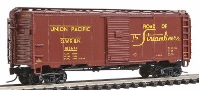 Intermountain Railway 65760 N Scale 1937 AAR 40' Boxcar - Ready to Run -- Union Pacific/OWR&N (Boxcar Red, Road of the Streamliners Slogan)