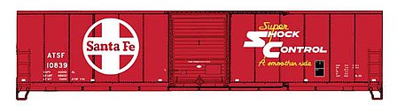 Intermountain Railway 65908 N Scale 50' AAR Standard Single-Door Boxcar - Ready to Run -- Santa Fe (Bx-82, red, white, Large Circle Cross and Shock Control Logos)