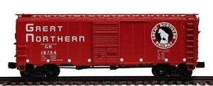 Intermountain Railway 66005 N Scale 40' 12-Panel Boxcar - Ready to Run -- Great Northern (Vermillion Red, white, Empire Builder Font Lettering)