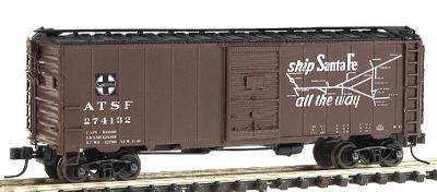 Intermountain Railway 66016 N Scale 40' 12-Panel Boxcar - Ready to Run -- Santa Fe (Boxcar Red, Grand Canyon Line Slogan, Map on Side 2)