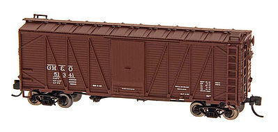 Intermountain Railway 66076 N Scale 40' War Emergency Single-Sheathed Wood Boxcar - Ready to Run -- Gulf, Mobile & Ohio (Boxcar Red)