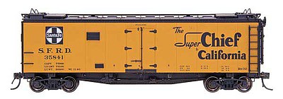 Intermountain Railway 66101 N Scale Santa Fe 40' Steel Ice Reefer - Ready to Run -- Santa Fe "Super Chief" RR-32 (Santa Fe Yellow, black w/white herald)