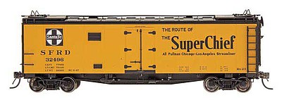 Intermountain Railway 66109 N Scale Santa Fe 40' Steel Ice Reefer - Ready to Run -- Santa Fe (orange, black, Super Chief, Ship & Travel on Reverse Side)
