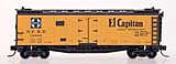 Intermountain Railway 66112 N Scale Santa Fe 40' Steel Ice Reefer - Ready to Run -- Santa Fe "El Capitan" w/Curved Line Map RR-27 (ATSF Yellow, black lettering)