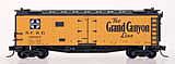 Intermountain Railway 66114 N Scale Santa Fe 40' Steel Ice Reefer - Ready to Run -- Santa Fe "Grand Canyon" Straight Line Map - (Santa Fe Yellow, black roof)