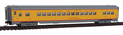 Intermountain Railway 6612 N Scale CNW-Style 56-Seat Coach w/Interior Lights - Ready to Run -- Chicago & North Western (UP Streamliner Scheme, Armour Yellow, gray)