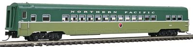 Intermountain Railway 6613 N Scale CNW-Style 56-Seat Coach w/Interior Lights - Ready to Run -- Northern Pacific (Loewy, 2-Tone Green, white)