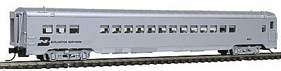 Intermountain Railway 6618 N Scale CNW-Style 56-Seat Coach w/Interior Lights - Ready to Run -- Burlington Northern (gray, black)