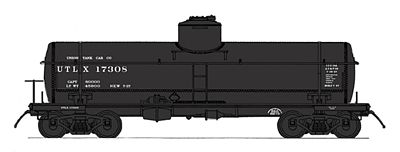 Intermountain Railway 66315 N Scale ACF Type 27 Riveted 8000-Gallon Tank Car - Ready to Run -- Union Tank Car UTLX (black, white)