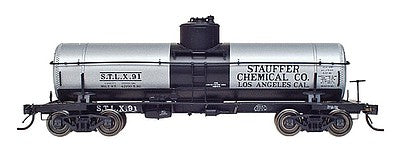 Intermountain Railway 66321 N Scale ACF Type 27 Riveted 8000-Gallon Tank Car - Ready to Run -- Stauffer Chemical Co. (silver, black markings)