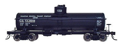 Intermountain Railway 66323 N Scale ACF Type 27 Riveted 8000-Gallon Tank Car - Ready to Run -- Canadian General Transit (black w/white lettering)