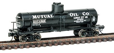 Intermountain Railway 66326 N Scale ACF Type 27 Riveted 8000-Gallon Tank Car - Ready to Run -- Mutual Oil Co. MOCX (black)