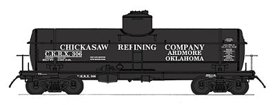 Intermountain Railway 66330 N Scale ACF Type 27 Riveted 8000-Gallon Tank Car - Ready to Run -- Chickasaw Refining CKRX (black)