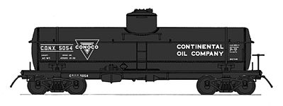 Intermountain Railway 66333 N Scale ACF Type 27 Riveted 8000-Gallon Tank Car - Ready to Run -- Continental Oil (black, white, Conoco Logo)
