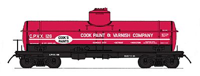 Intermountain Railway 66334 N Scale ACF Type 27 Riveted 8000-Gallon Tank Car - Ready to Run - Famous Image Collect -- Cook Paint & Varnish (red, white, black)