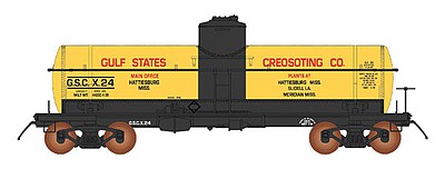 Intermountain Railway 66342 N Scale ACF Type 27 Riveted 8000-Gallon Tank Car - Ready to Run -- Gulf States Creosoting GSCX (yellow, black, red)