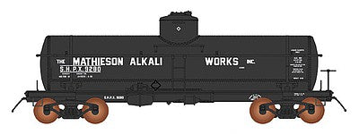 Intermountain Railway 66349 N Scale ACF Type 27 Riveted 8000-Gallon Tank Car - Ready to Run -- Mathieson Alkali Works (black)