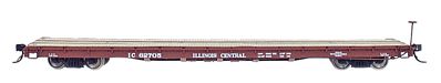 Intermountain Railway 66410 N Scale 60' Wood-Deck Flatcar - Ready to Run -- Illinois Central (Boxcar Red)