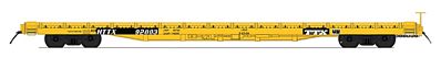 Intermountain Railway 66417 N Scale 60' Wood-Deck Flatcar - Ready to Run -- TTX (yellow, black)