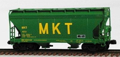 Intermountain Railway 66502 N Scale ACF 2-Bay Center-Flow Covered Hopper - Ready to Run -- Missouri, Kansas & Texas (dark green, yellow lettering)