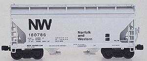 Intermountain Railway 66503 N Scale ACF 2-Bay Center-Flow Covered Hopper - Ready to Run -- Norfolk & Western (gray w/black Lettering)
