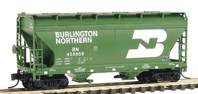 Intermountain Railway 66526 N Scale ACF 2-Bay Center-Flow Covered Hopper - Ready to Run -- Burlington Northern (Cascade Green, white, Large Logo, Full Lettering)