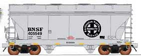 Intermountain Railway 66544 N Scale ACF 2-Bay Center-Flow Covered Hopper - Ready to Run -- Burlington Northern Santa Fe (gray, black, Large Circle-Cross Logo)