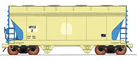 Intermountain Railway 66547 N Scale ACF 2-Bay Center-Flow Covered Hopper - Ready to Run -- GFCX (Ex-Blue Circle, yellow, blue)
