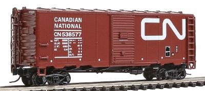 Intermountain Railway 66813 N Scale Modified AAR 40' Boxcar w/4-4 Improved Drednaught End - Ready to Run -- Canadian National (Boxcar Red, Large Noodle Logo)