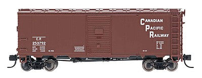 Intermountain Railway 66818 N Scale Modified AAR 40' Boxcar w/4-4 Improved Drednaught End - Ready to Run -- Canadian Pacific (Boxcar Red, Stepped Block Lettering)