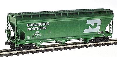 Intermountain Railway 67001 N Scale ACF 4650 Cubic Foot 3-Bay Covered Hopper - Ready to Run -- Burlington Northern (Cascade Green, white, Large Logo)