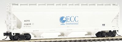 Intermountain Railway 67028 N Scale ACF 4650 Cubic Foot 3-Bay Covered Hopper - Ready to Run -- ECC International (white, blue)