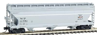 Intermountain Railway 67033 N Scale ACF 4650 Cubic Foot 3-Bay Covered Hopper - Ready to Run -- Western Pacific (gray, Square WP Feather Logo)