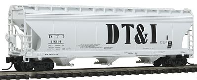 Intermountain Railway 67071 N Scale ACF 4650 Cubic Foot 3-Bay Covered Hopper - Ready to Run -- Detroit, Toledo & Ironton (gray, Billboard DT&I)