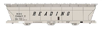 Intermountain Railway 67075 N Scale ACF 4650 Cubic Foot 3-Bay Covered Hopper - Ready to Run -- Reading (gray, black, Speed Lettering)