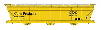 Intermountain Railway 67078 N Scale ACF 4650 Cubic Foot 3-Bay Covered Hopper - Ready to Run -- Corn Products CCLX (yellow, black)