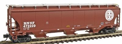 Intermountain Railway 67201 N Scale Trinity 5161 Cubic Foot Covered Hopper - Ready to Run -- Burlington Northern Santa Fe (Mineral Red w/white lettering)