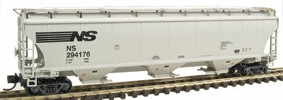 Intermountain Railway 67204 N Scale Trinity 5161 Cubic Foot Covered Hopper - Ready to Run -- Norfolk Southern (gray, black)