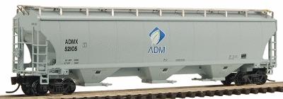 Intermountain Railway 67211 N Scale Trinity 5161 Cubic Foot Covered Hopper - Ready to Run -- Archer-Daniels-Midland (gray, blue, Leaf Logo)